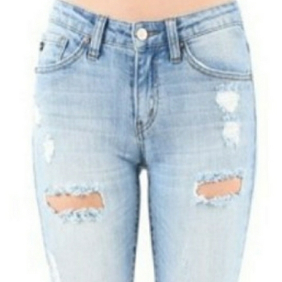 KANCAN Destroyed Light Washed Jeans - Picture 5 of 7